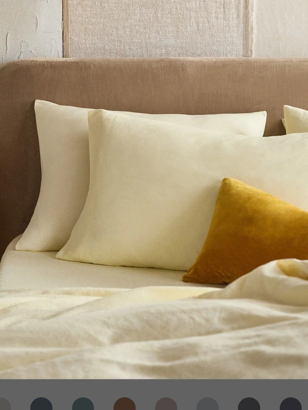 Quince 4 Linen King Pillow Shams, Sea Mist/Butter, NEW! - Picture 5 of 15